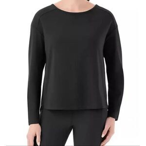 Member's Mark XXL NWT Women's Long Sleeve Active Tee Black Relaxed Fit keyhole